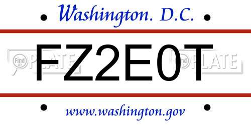FZ2E0T District Of Columbia License Plate