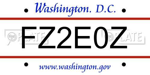 FZ2E0Z District Of Columbia License Plate