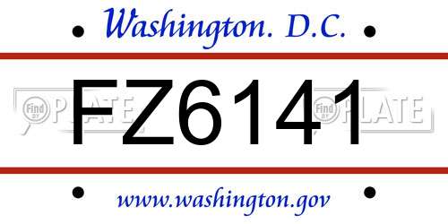 FZ6141 District Of Columbia License Plate