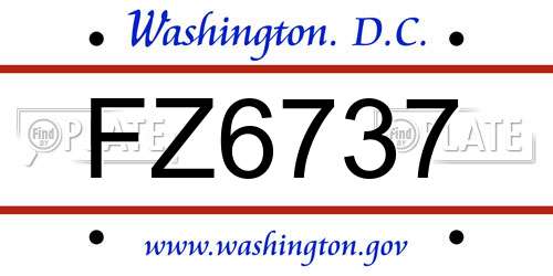 FZ6737 District Of Columbia License Plate