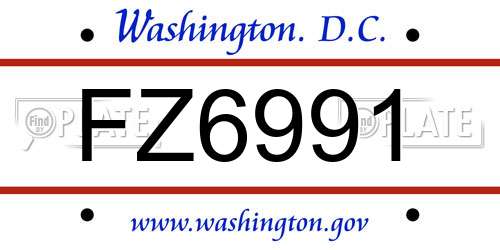 FZ6991 District Of Columbia License Plate