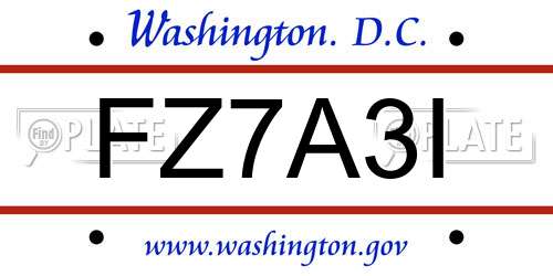 FZ7A3I District Of Columbia License Plate