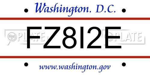 FZ8I2E District Of Columbia License Plate