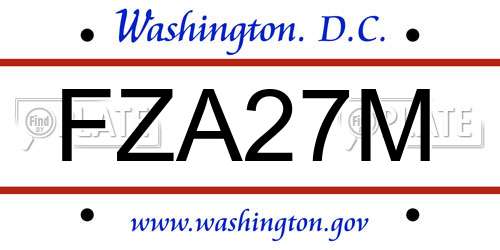FZA27M District Of Columbia License Plate