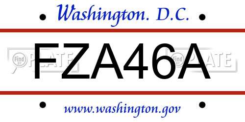 FZA46A District Of Columbia License Plate