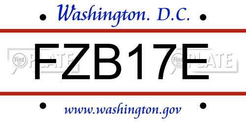 FZB17E District Of Columbia License Plate