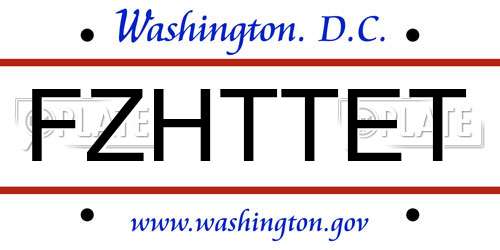 FZHTTET District Of Columbia License Plate