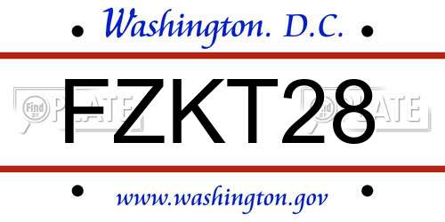 FZKT28 District Of Columbia License Plate