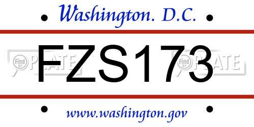 FZS173 District Of Columbia License Plate