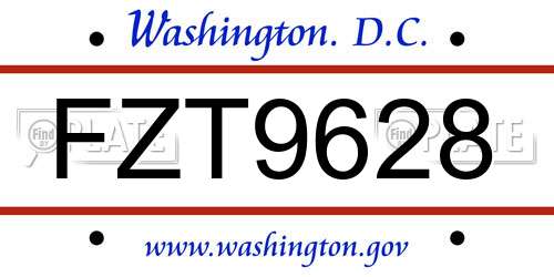 FZT9628 District Of Columbia License Plate