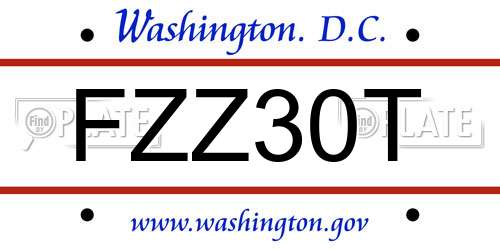 FZZ30T District Of Columbia License Plate