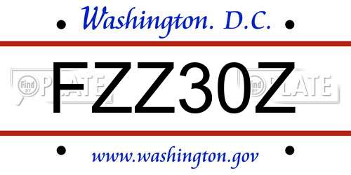 FZZ30Z District Of Columbia License Plate