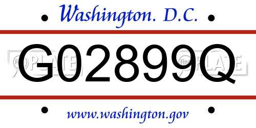 G02899Q District Of Columbia License Plate