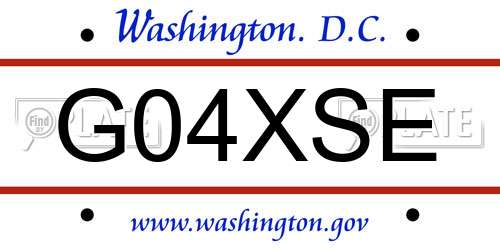 G04XSE District Of Columbia License Plate