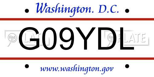 G09YDL District Of Columbia License Plate