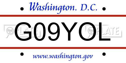 G09YOL District Of Columbia License Plate