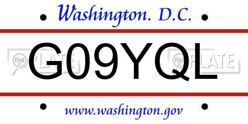 G09YQL District Of Columbia License Plate
