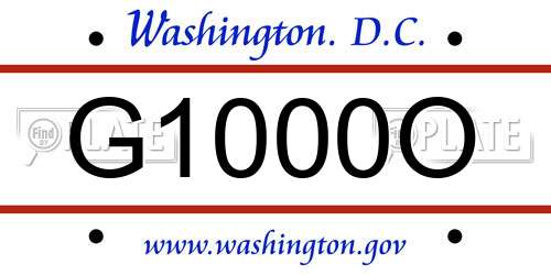 G1000O District Of Columbia License Plate