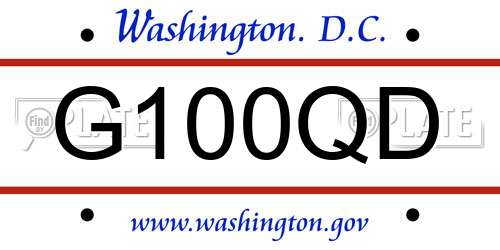 G100QD District Of Columbia License Plate