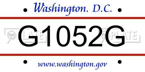 G1052G District Of Columbia License Plate