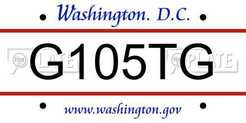 G105TG District Of Columbia License Plate