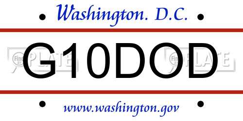 G10DOD District Of Columbia License Plate