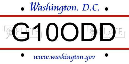 G10ODD District Of Columbia License Plate