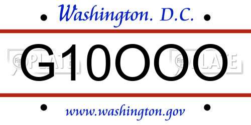 G10OOO District Of Columbia License Plate