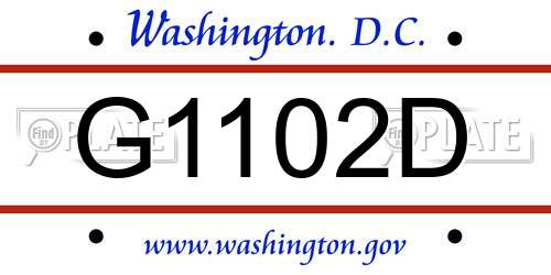 G1102D District Of Columbia License Plate