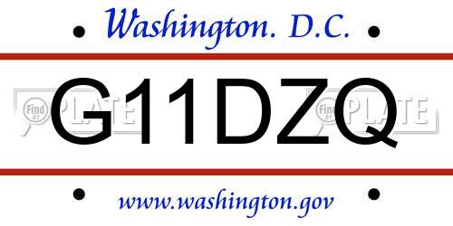 G11DZQ District Of Columbia License Plate