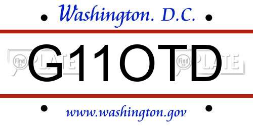 G11OTD District Of Columbia License Plate