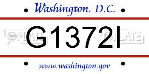 G1372I District Of Columbia License Plate