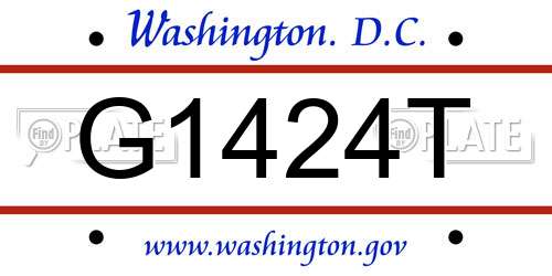 G1424T District Of Columbia License Plate