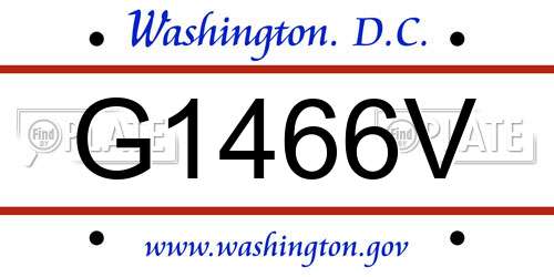 G1466V District Of Columbia License Plate