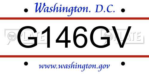 G146GV District Of Columbia License Plate