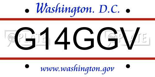 G14GGV District Of Columbia License Plate