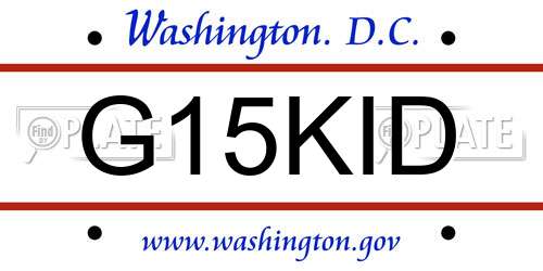 G15KID District Of Columbia License Plate