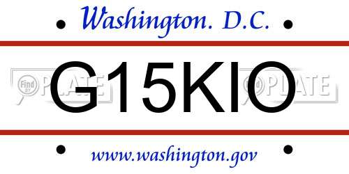 G15KIO District Of Columbia License Plate
