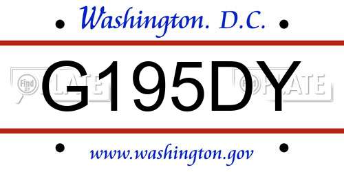 G195DY District Of Columbia License Plate