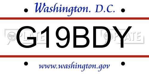 G19BDY District Of Columbia License Plate
