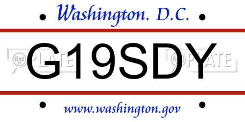 G19SDY District Of Columbia License Plate