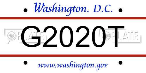 G2020T District Of Columbia License Plate