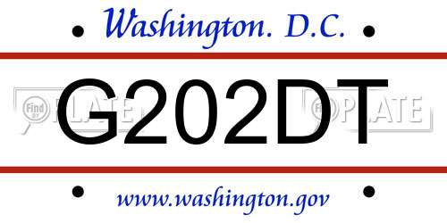 G202DT District Of Columbia License Plate