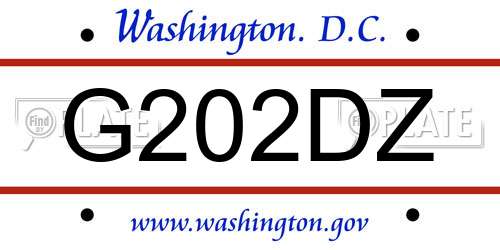 G202DZ District Of Columbia License Plate