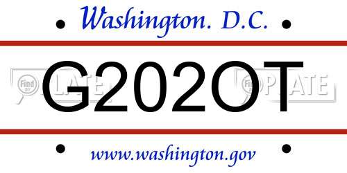 G202OT District Of Columbia License Plate