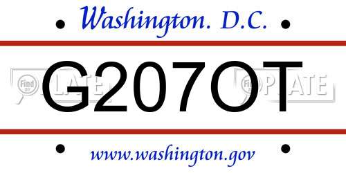 G207OT District Of Columbia License Plate