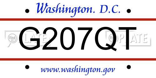 G207QT District Of Columbia License Plate