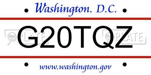 G20TQZ District Of Columbia License Plate