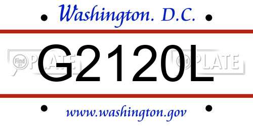 G2120L District Of Columbia License Plate