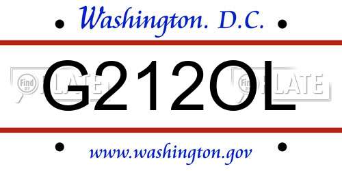 G212OL District Of Columbia License Plate